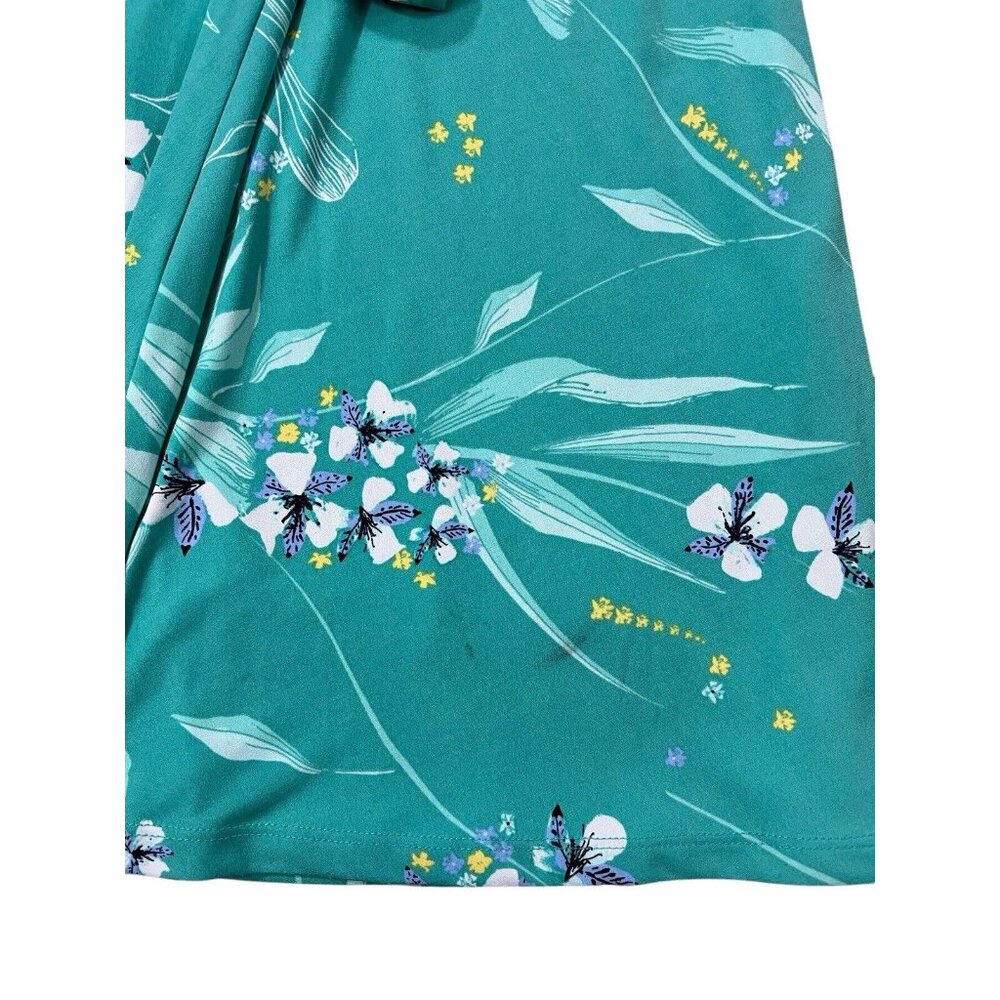 NWT charter club Women sleeveless dress midi XL stretch flower turquoise - Picture 8 of 8